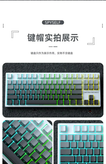 Daylight Cherry Keycaps PBT Translucent Gradient Keycaps for MX Mechanical Keyboards, Side Engraved Cherry Profile PBT Keycap Set