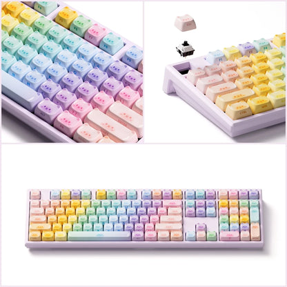 Tastiera meccanica wireless Akko MonsGeek MG108B Bun Wonderland, profilo MOG, RGB, 108 tasti, formato full size, hot swap, USB / 2.4G / BT 5.0