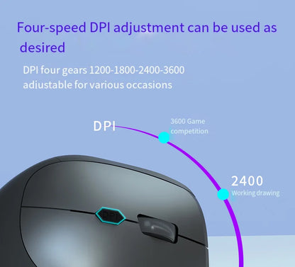 Wired Right Hand Vertical RGB Ergonomic Gaming Mouse, USB Optical Ergonomic Mouse with 3200 DPI, Vertical Wired Mouse for PC, Laptop & Computer