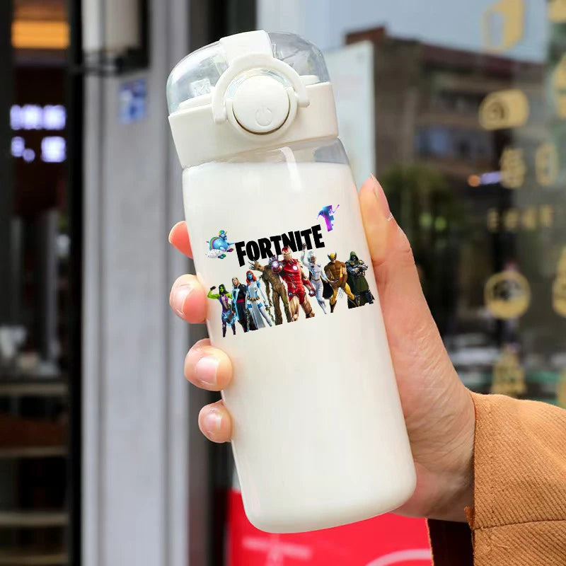 Copo Fortnite de 400ML e 18CM com Palhinha para Adultos, Rapazes e Raparigas, Copo de Água Giro com Desenhos Animados para Estudantes, Garrafa de Água Portátil Resistente a Quedas, Ideal para Oferta