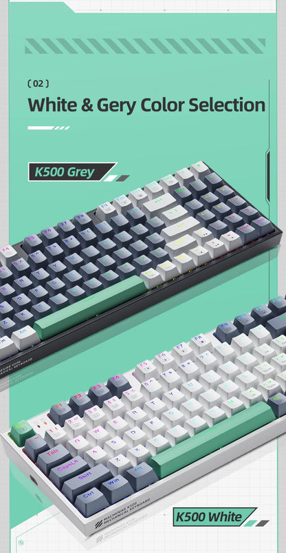 MACHENIKE K500-B94 Mechanical Keyboard Wired Gaming Keyboard, 94-Key Hot Swappable RGB Mechanical Keyboard with PBT Keycaps, Compact 90% Gaming Keyboard for PC & Laptop