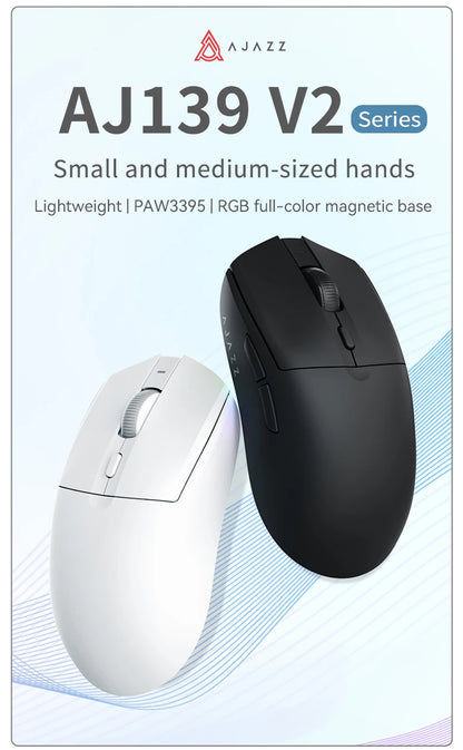 Mysz bezprzewodowa AJAZZ AJ139Pro/AJ139V2MC z chipsetem PMW3395/PAW3311, 12000–26000Dpi, profesjonalna mysz gamingowa