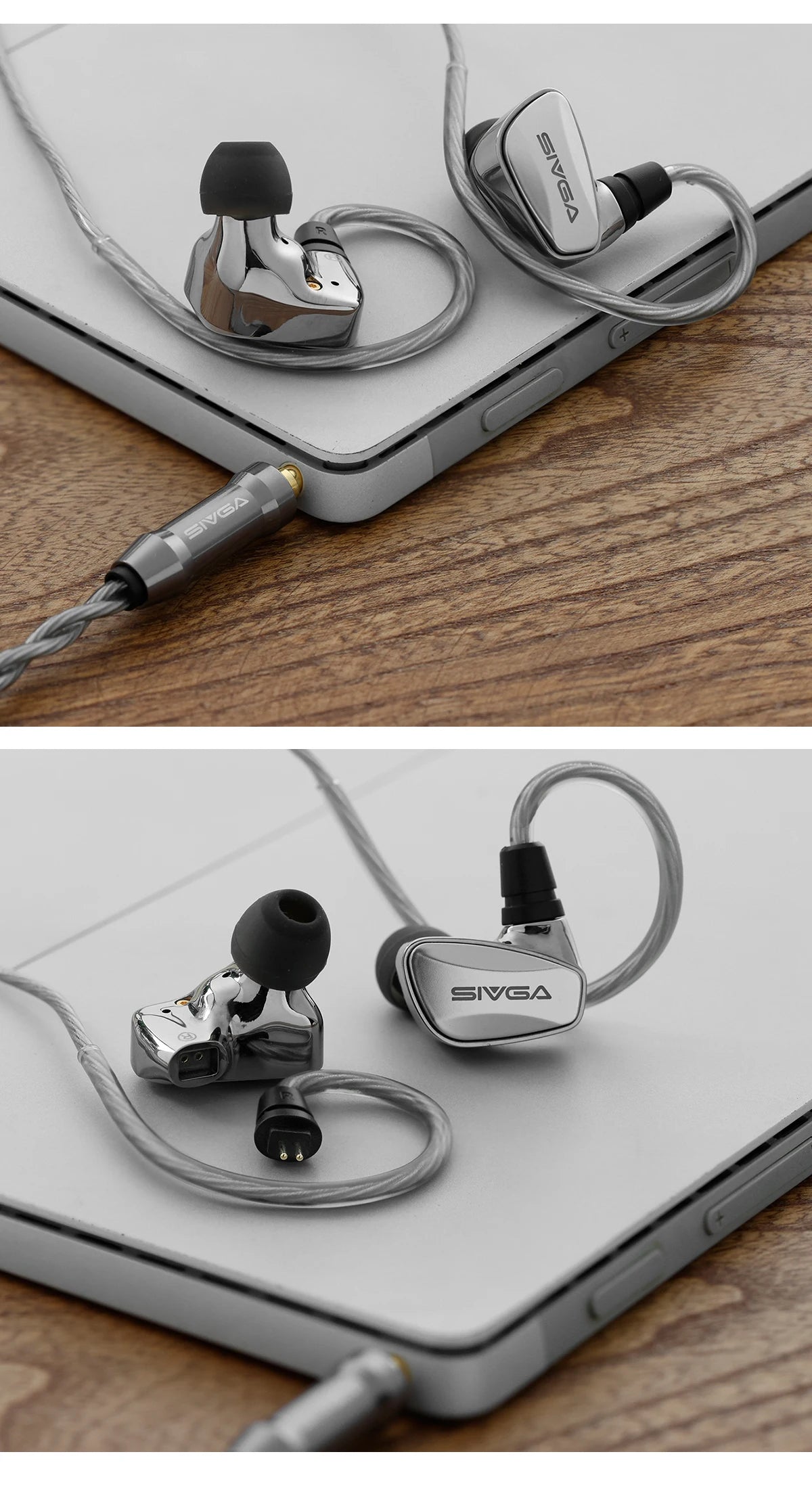 SIVGA SM100 10mm Dual-Chamber Dynamic Driver In-Ear Wired Earphones 0.78 mm 2-Pin Detachable Cable with Mic for Music/Gaming