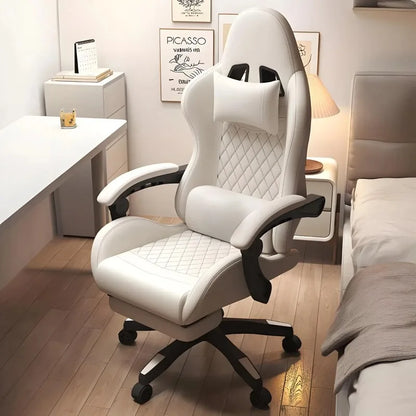 Hestora PU Leather Big and Tall Gaming Chair Ergonomic High Back Computer Chair with Footrest, Massage Lumbar Support, Adjustable Reclining Office Gaming Chair