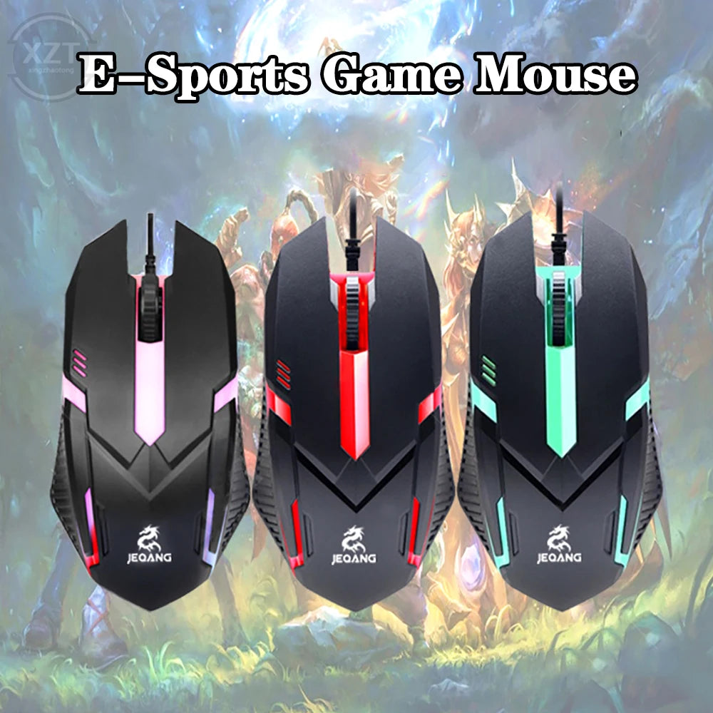 USB Wired Mini Gaming Mouse 1000 DPI Optical RGB Mouse with 3 Buttons, USB Wired Gaming Mouse for PC Desktop Laptop Computer Gamer