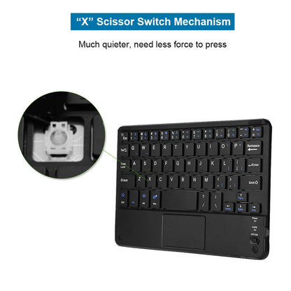 Professional UltraSlim Mini Wireless Bluetooth Keyboard with Touchpad Compact Ergonomic Responsive for Windows PC Android Tablet