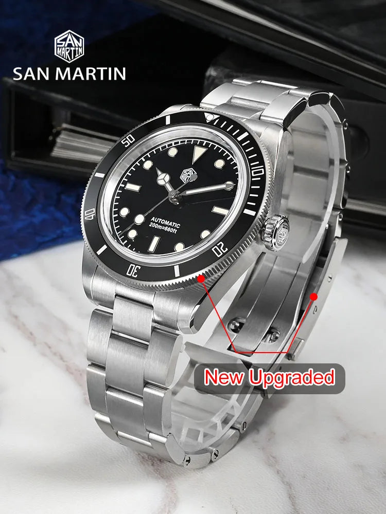 San Martin Vintage 38mm 6200 Diver Watch New Upgraded for Men Luxury NH35 Automatic Mechanical Sapphire Waterproof 200m Relojes