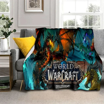 3D World of Warcraft Game WOW Lich King DH Blanket,Soft Throw Blanket for Home Bedroom Bed Sofa Picnic Travel Office Cover Kids