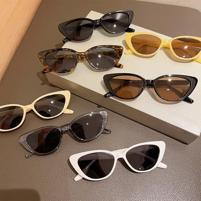OEC CPO Small Frame Cat Eye Sunglasses Women 2024 Fashion Leopard Color Shades UV400 Sun Glasses Female Trending Eyewear Men