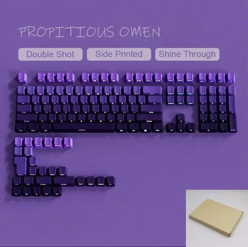 Daylight Cherry Keycaps PBT Translucent Gradient Keycaps for MX Mechanical Keyboards, Side Engraved Cherry Profile PBT Keycap Set