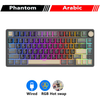 RK R75 Royal Kludge Wired Mechanical Keyboard 80 Keys 80% Gasket RGB Backlit Hot-swappable Gaming Keyboard with MDA PBT Keycaps