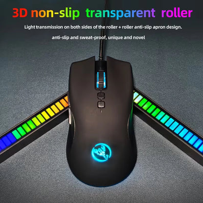 High-End Ergonomic Gaming Mouse, USB Wired Gaming Mouse with 6400 DPI, RGB Breathing LED Lights, Anti-Slip Grip, 7 Programmable Buttons for PC
