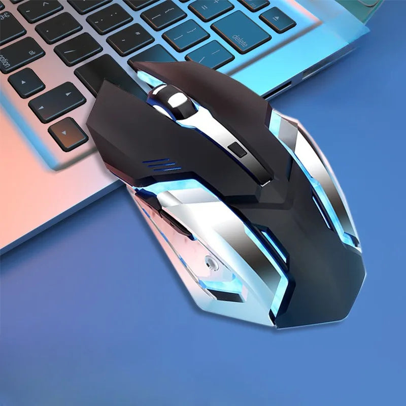 Rechargeable Wireless Gaming Mouse Bluetooth 2.4G Ergonomic LED Backlit Gaming Mouse for PC, Laptop & Mac with 6 Buttons and Adjustable DPI