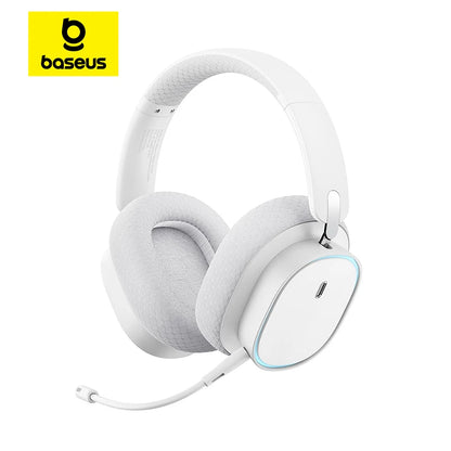 Baseus GH02 Gaming Wireless Headphones Bluetooth 5.3 Over-Ear Headset with Mic, 40mm Driver RGB Gaming Headphones, 2.4G Wireless Low Latency Headset
