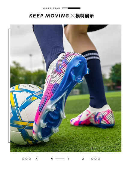 New Men's Soccer Shoes Match Outdoor Sneakers Grass Cleats Hot-selling Football Boots Non-Slip Boys High-quality High-top Light