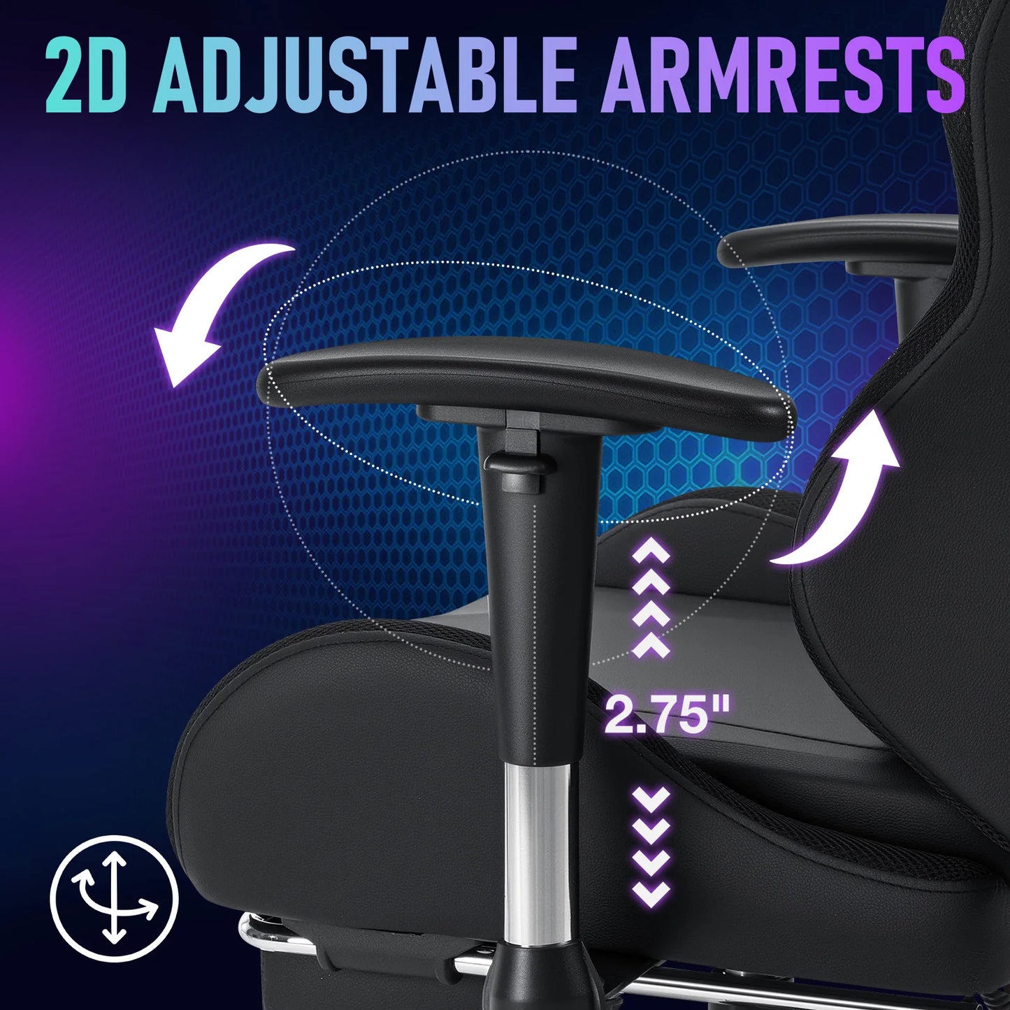 Cadeira Gaming LED para Crianças dos 8 aos 15 Anos, Cadeira Gamer Ajustável com Iluminação LED, Apoio para Pés e Suporte Lombar, Cadeira Ergonómica para PC