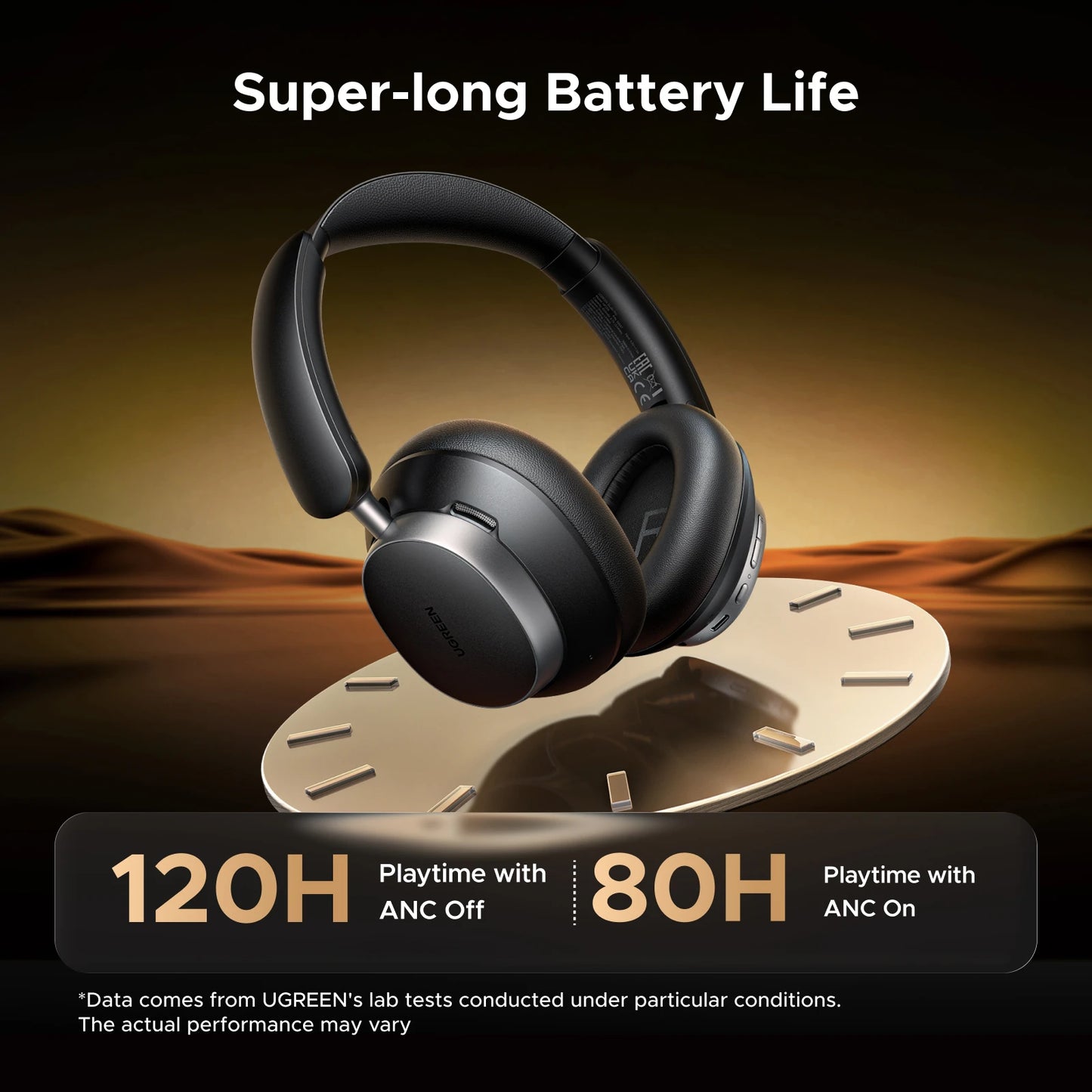 UGREEN Studio Pro 48dB ANC Wireless Headphones – Bluetooth 6.0 Hi-Res LDAC Over-Ear Headphones with 120H Playtime