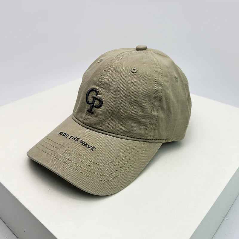New Unisex Korean Embroidered GP Letters Baseball Hats Casual Breathable Retro Sunshade Peaked Caps Versatile Fashion Outdoor