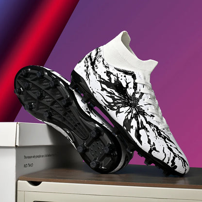 Chaussures de football AG FG ultra légères, tissu PU anti-transpiration, semelle en TPU résistante à l'usure, coupe ajustée, unisexe, baskets d'entraînement pour terrain naturel