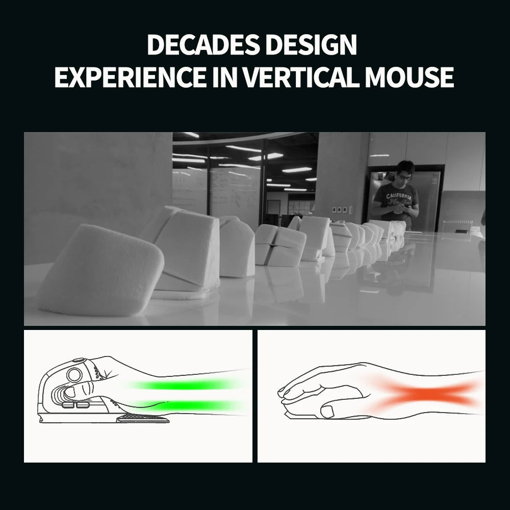 Delux M618XSD Seeker ergonominen pystysuuntainen hiiri OLED-näytöllä, 4000DPI, ladattava 1000mA akku, irrotettava takakansi tietokoneelle