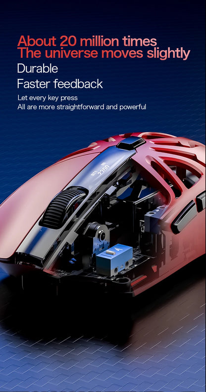 SMAILWOLF M8 Wireless Bluetooth Tri-Mode Gaming Mouse, 12000 DPI Lightweight RGB Gaming Mouse with PAW3311 Sensor, Magnetic Charging Dock