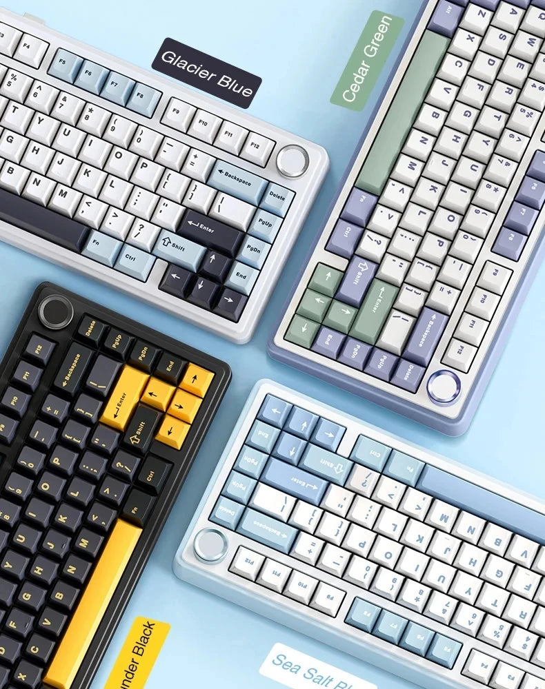 AULA F75 Game Mechanical Keyboard RGB Light 2.4G /BT5.0/Wired Tri-Mode Gasket Structure 75% Customized Gradient Grey Keyboard