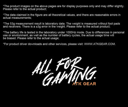 ATK Dragonfly A9 Ultra Wireless Gaming Mouse, Ultra-Lightweight Tri-Mode Ergonomic Gaming Mouse with Dual 8K Polling Rate, PAW3395/3950 Sensor
