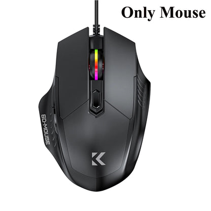 KEBIDUMEI RGB Mechanical Keyboard USB Wired Gaming Keyboard 104Keys Hot Swappable Ergonomic Keyboard Computer Accessories For PC