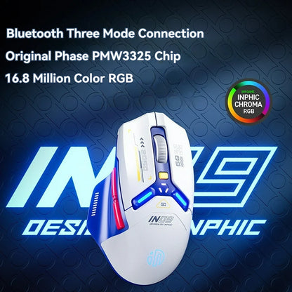 Tri-Mode Wireless Bluetooth Gaming Mouse 10000 DPI RGB Rechargeable Gaming Mouse with 2.4GHz, Bluetooth 5.0 & Wired Connection for PC, Laptop & Mac