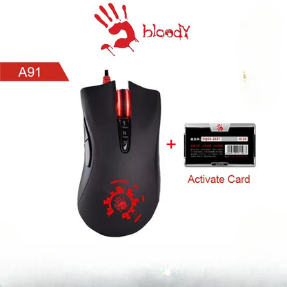 A4Tech Bloody A91 trådbunden mus One-click Instant Macro Io1.1 Macro Drive optisk motor 8 programmeringsmakron gamingmus