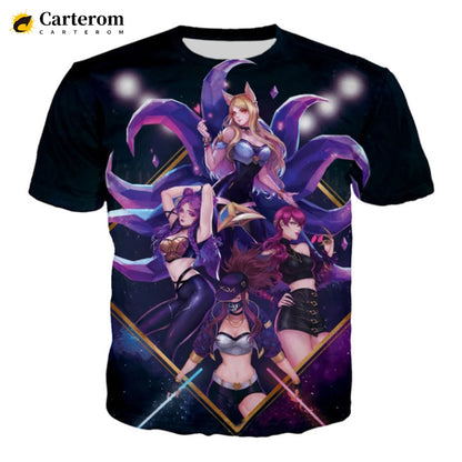 Sexy Akali 3D Print T-shirt League Of Legends T Shirt Men Women Fashion Casual Harajuku Style Tshirt Streetwear Cool Tops