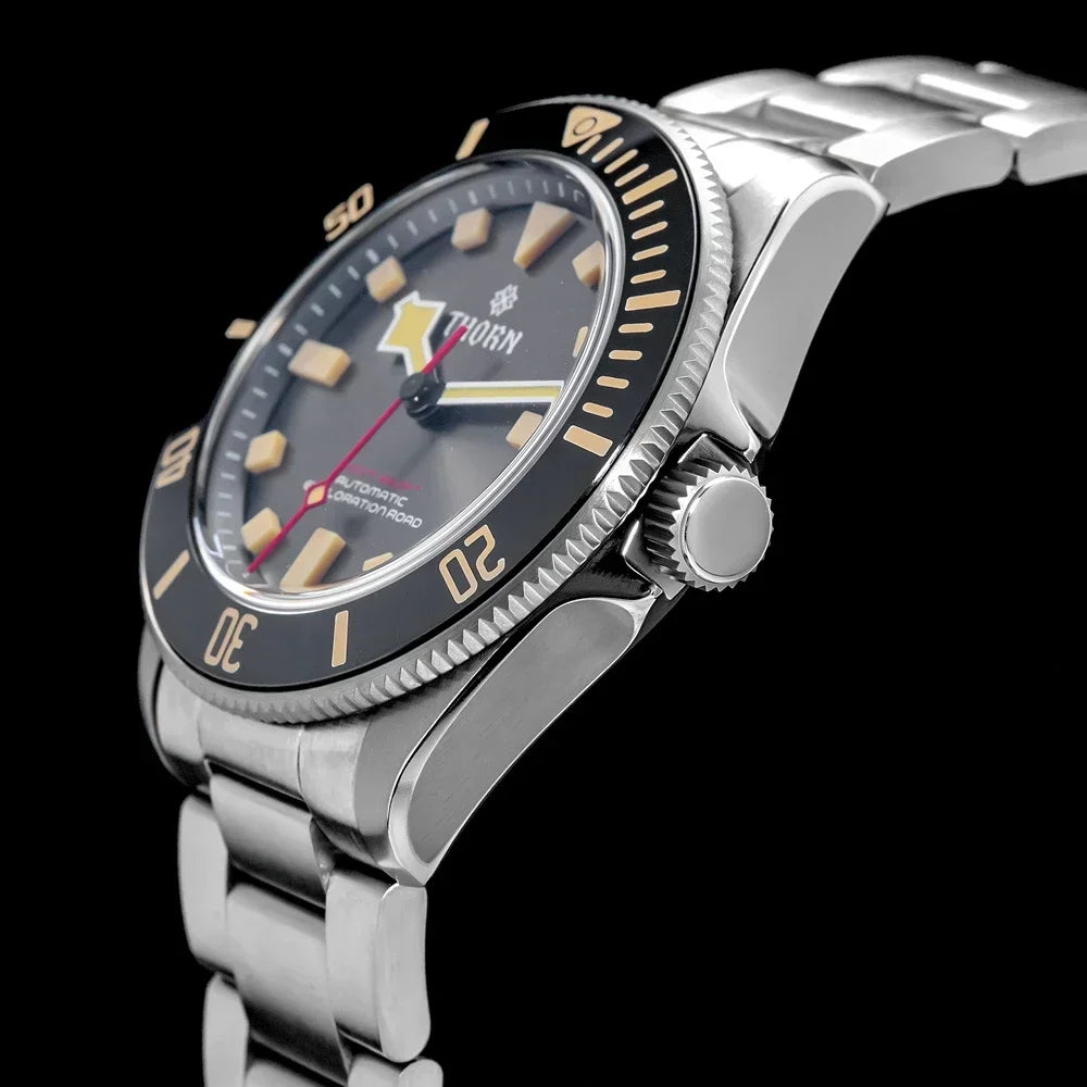 THORN 39mm Titanium Watch Men Homage Vintage PT5000 Movement Automatic Sapphire Crystal C3 Super Luminous 200M Waterproof Watch