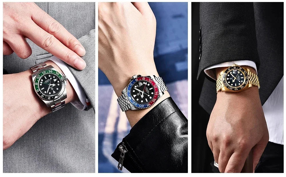 PAGANI DESIGN 40MM GMT Watches for Men Luxury Sapphire AR Mechanical Watch Ceramic Bezel Automatic 100M Waterproof Gift watch