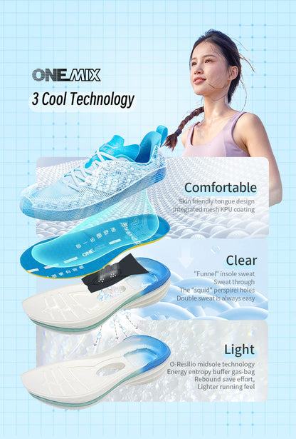 ONEMIX : chaussures de sport chinoises – nouvelles chaussures de course pour homme avec amorti, antidérapantes, respirantes et légères ; baskets de plein air pour femme