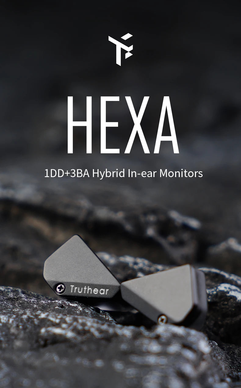 Auriculares con cable híbridos Truthear HEXA 1DD+3BA – Monitores intrauditivos IEM de alta fidelidad con cable plateado de 0.78 2Pin