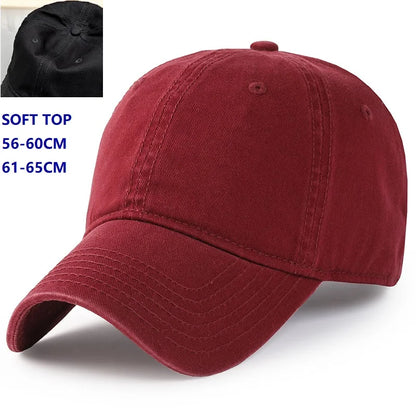 Baseball Caps for Big Head Men Women XXL Oversize High Crown Adjustable Plain Solid Snapback Hats 56-60cm 60-65cm