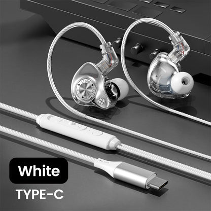 Original 15D Super Bass In-Ear Headphones with Mic – Type-C & 3.5mm AUX Wired Gaming Earphones, Noise Cancelling HiFi Deep Bass Headset for iPhone & Android