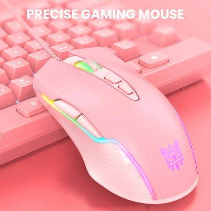 ONIKUMA RGB Gaming Headset Bundle with Gaming Mouse, Keyboard & Headset Stand – Professional Wired Gaming Headphones with Microphone, Detachable Cat Ears, Esports Gaming Accessories Kit