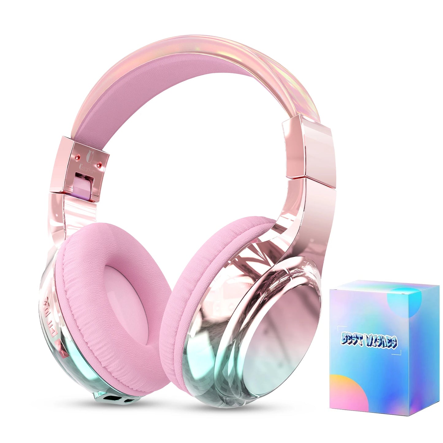 Gradient Kids Bluetooth Headphones Over Ear Girls Wireless Headphones With Mic Foldable Lightweight Headset Forfor School Travel