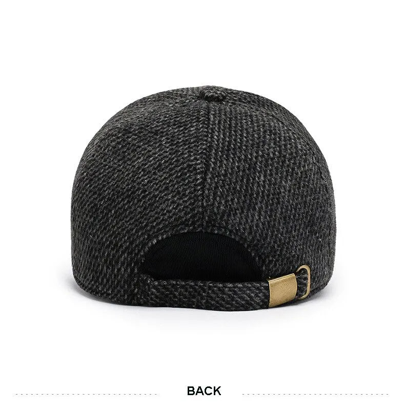 Cappellino da baseball in maglia di lana per l'inverno con paraorecchie - Cappellino da baseball da uomo, cappelli caldi e imbottiti con paraorecchie - Cappellini sportivi da golf - Snapback