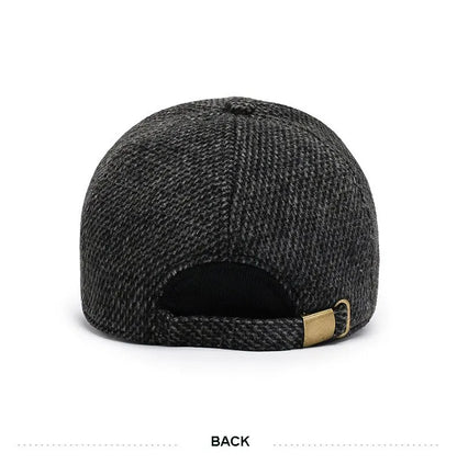 Cappellino da baseball in maglia di lana per l'inverno con paraorecchie - Cappellino da baseball da uomo, cappelli caldi e imbottiti con paraorecchie - Cappellini sportivi da golf - Snapback
