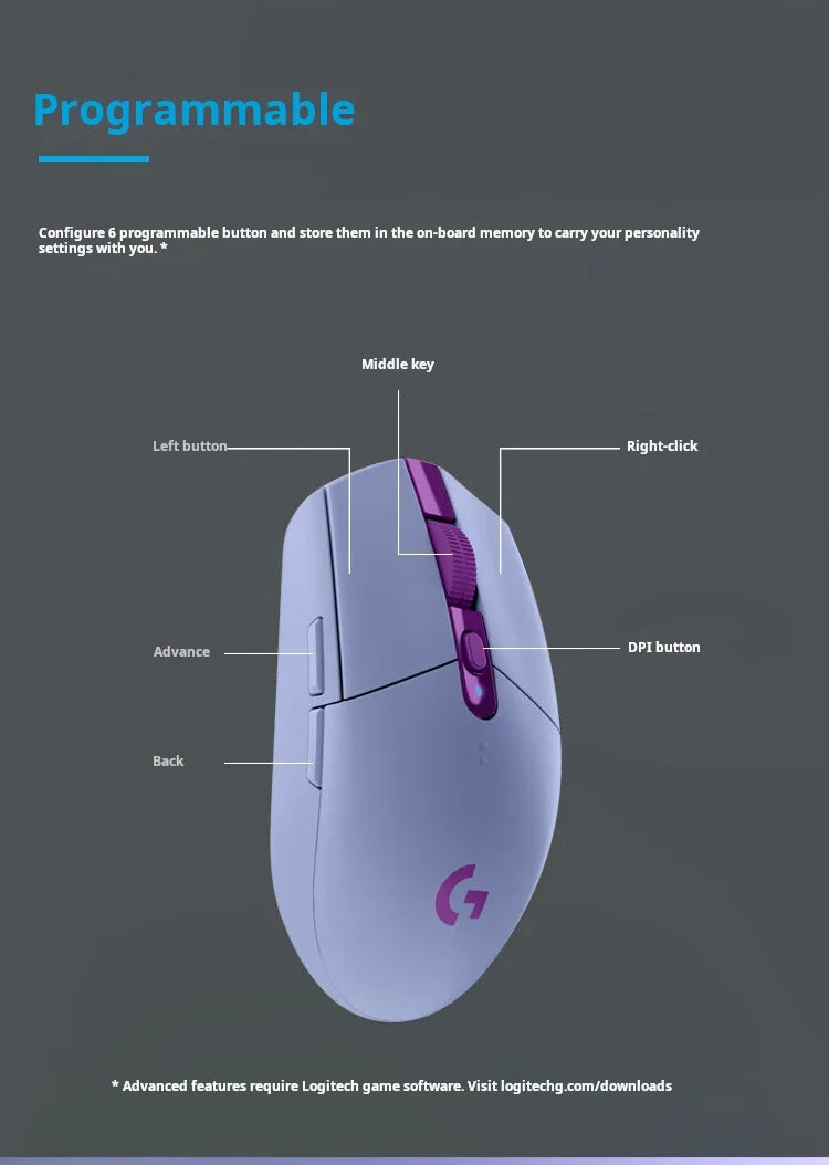 Logitech G304 Wireless Mouse LIGHTSPEED 12000 DPI Gaming Mouse 6-Button