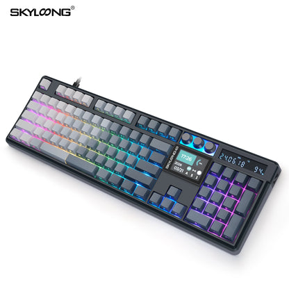 SKYLOONG GK104 Pro Wireless Mechanical Keyboar Full-Size Gamer Keyboard RGB Backlit Voice Calculator 8K Polling Rate for PC