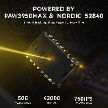 Mouse de gaming wireless ATTACK SHARK R11 ULTRA din fibră de carbon, 8000Hz, PAW3950MAX, 42000DPI, greutate redusă 49g, 20000FPS, Nordic 52840