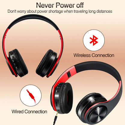 CATASSU Bluetooth 5.3 Wireless Headphones Over Ear Stereo Headset with Mic, Soft Leather Earmuffs, HiFi Sound for PC, Phone, TV & Laptop