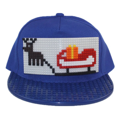 Tegneserie-patchwork-baseballkasketter, DIY-blokke, snapback-kasketter, hiphop-kasketter til mænd og kvinder, aftagelige pixel-kasketter, dad hats, kasketter til børn og voksne