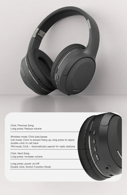 Wireless TV Headphones Bluetooth 5.0 with USB Adapter, Foldable Stereo Wireless TV Headphones with Mic for Samsung Smart TV, PC, Laptop & Music