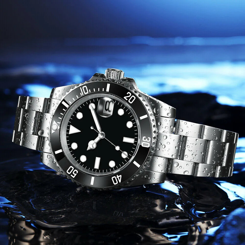 Corgeut 40mm  Luxury Business NH35 Men's automatic mechanical Diving Watch, ceramic bezel, sapphire crystal, 100m waterproof.