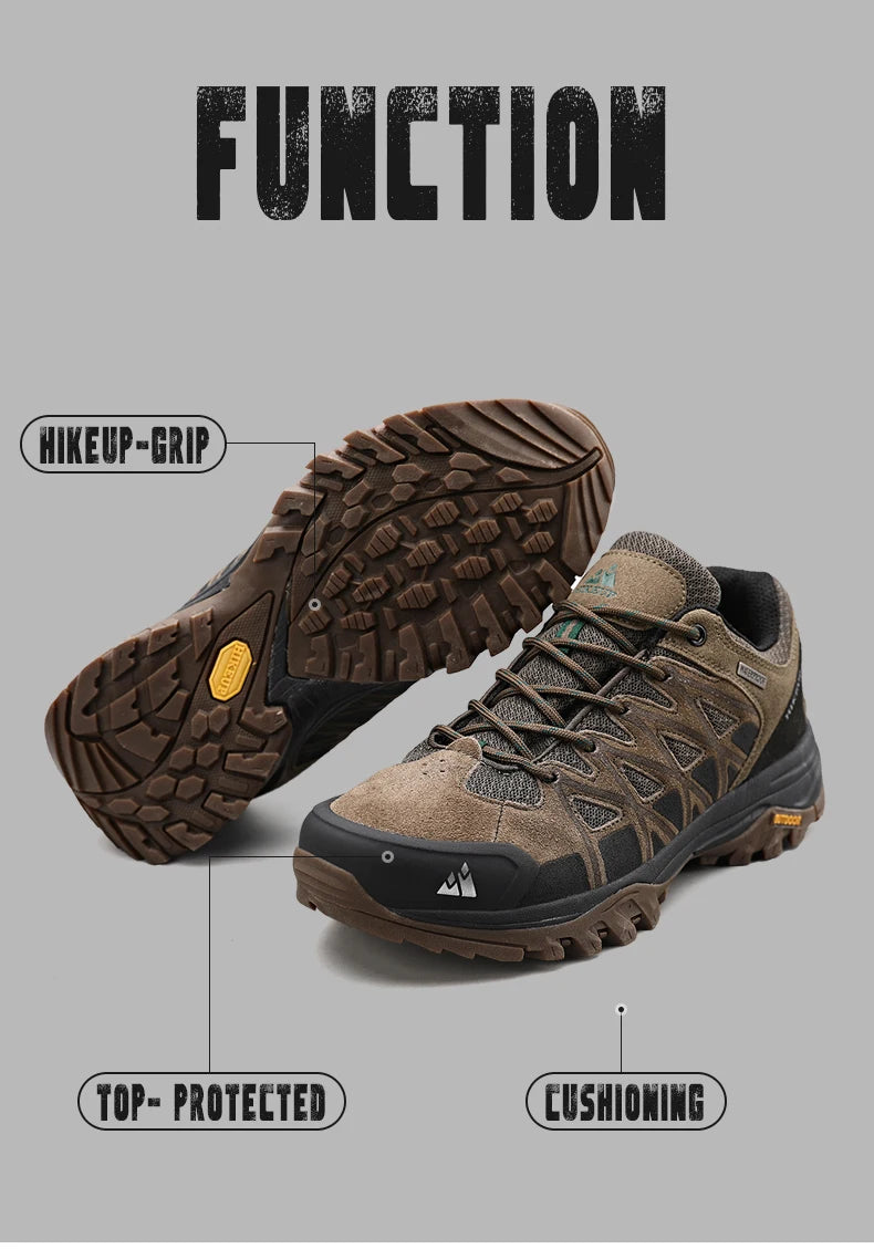 HIKEUP Fashion Outdoor Shoes Hiking Men's Sports Casual Mountain Trekking Boots Camping Sneakers for Men Non-slip Wear-resistant