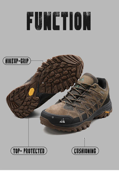 HIKEUP Fashion Outdoor Shoes Hiking Men's Sports Casual Mountain Trekking Boots Camping Sneakers for Men Non-slip Wear-resistant